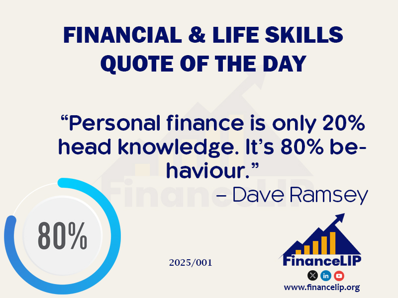 “Personal finance is only 20% head knowledge. It’s 80% behaviour.” – Dave Ramsey