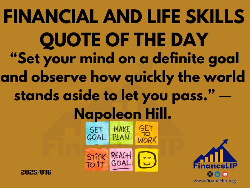 “Set your mind on a definite goal and observe how quickly the world stands aside to let you pass.” ― Napoleon Hill