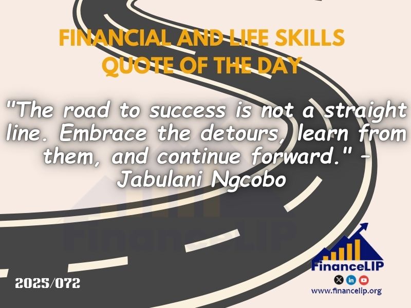 "The road to success is not a straight line. Embrace the detours, learn from them, and continue forward." – Jabulani Ngcobo (South African entrepreneur)