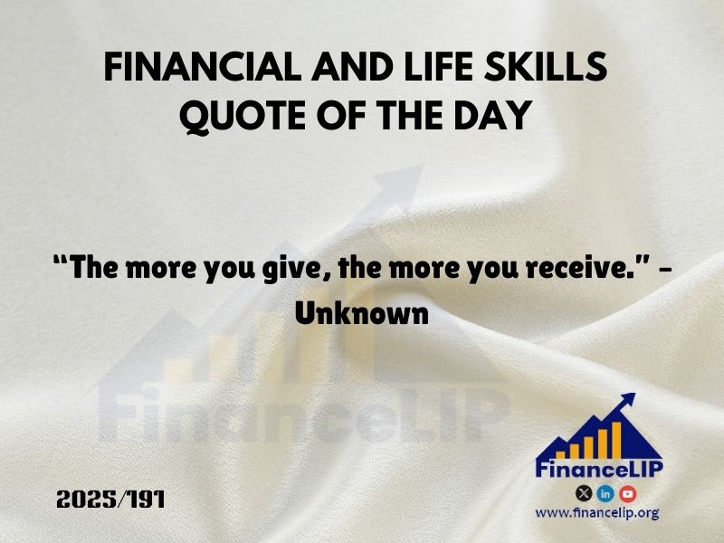“The more you give, the more you receive.” – Unknown