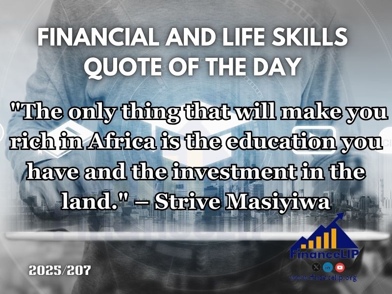 "The only thing that will make you rich in Africa is the education you have and the investment in the land." – Strive Masiyiwa