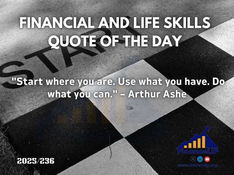 "Start where you are. Use what you have. Do what you can." – Arthur Ashe (Resonates with many African entrepreneurs)