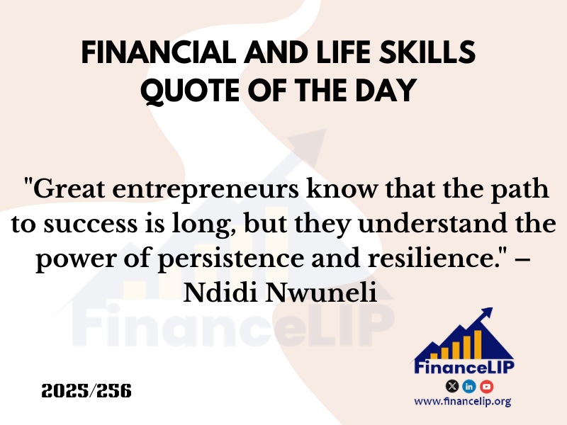 "Great entrepreneurs know that the path to success is long, but they understand the power of persistence and resilience." – Ndidi Nwuneli (Nigerian entrepreneur)
