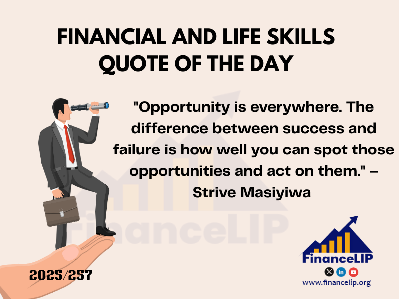 257. "Opportunity is everywhere. The difference between success and failure is how well you can spot those opportunities and act on them." – Strive Masiyiwa (Zimbabwean entrepreneur)
