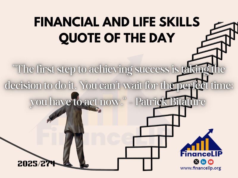 274. "The first step to achieving success is taking the decision to do it. You can’t wait for the perfect time; you have to act now." – Patrick Bitature (Ugandan entrepreneur)